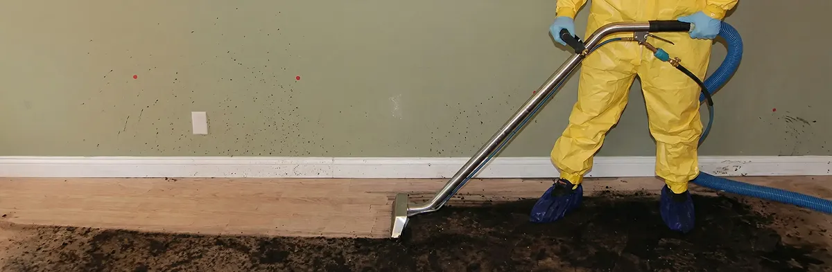 sewage removal service performing deep cleaning and extraction of sewage from an indoor area in Indianapolis, IN