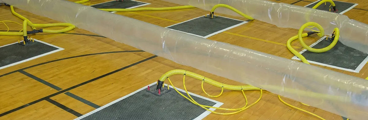 water clean up drying system set up to remove moisture and prevent further damage in Indianapolis, IN